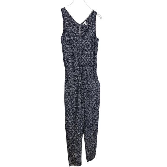 Splendid Hingham Jumpsuit Floral Sleeveless Navy White Size XS - Picture 4 of 10